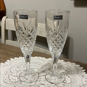 Dublin Crystal Champagne Flutes - Set of 2